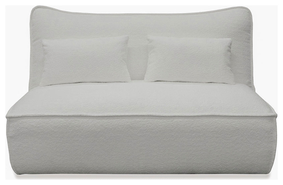 Divani Casa Racine Modern White Fabric Modular Sectional Sofa