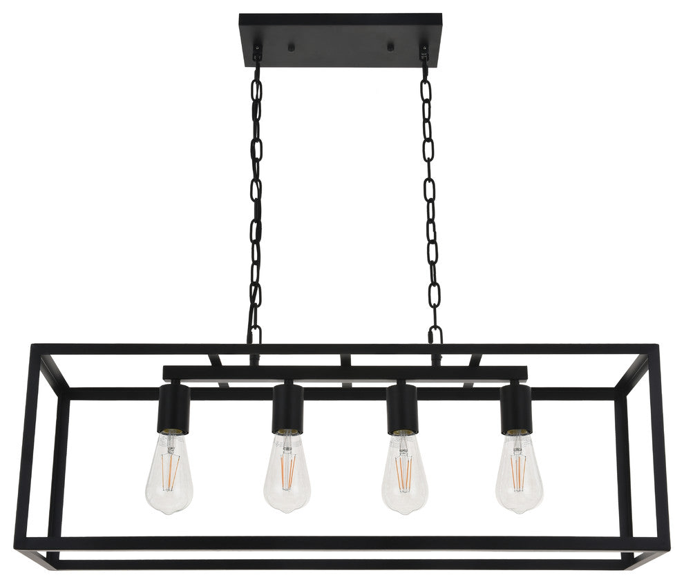 Black Finish 4-Light Pendant
