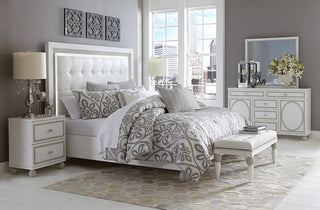 Sky Tower LED Platform Bed - Cloud White, Cal King