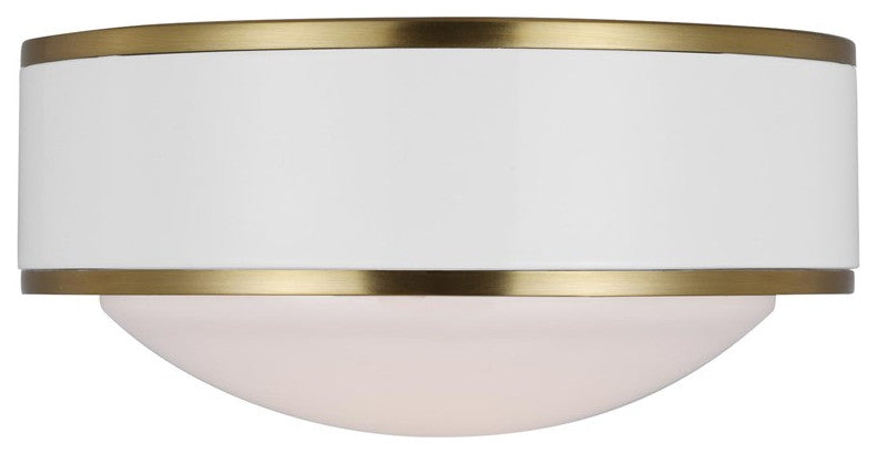 Kate Spade Monroe 1-Light LED Flush Mount KSF1061BBSGW, Burnished Brass