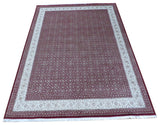 8'3x11'6 Handmade Red Fine Herati Tabriz Oriental Rug With Silk