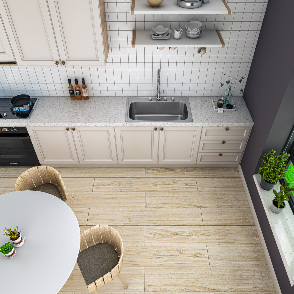 Sinber 33" Drop, Singel Bowl 304 Stainless Steel Kitchen Sink