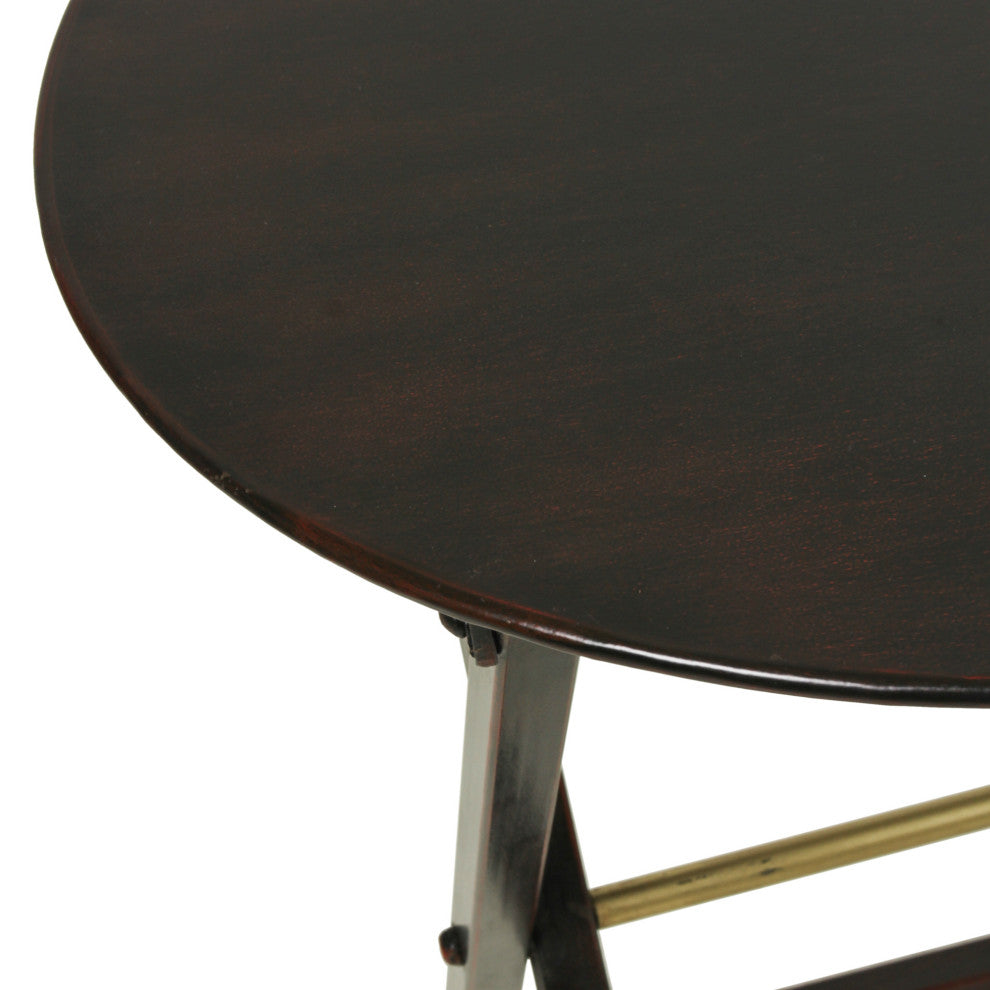 East at Main 20-inch Bronze Round Folding Side Table