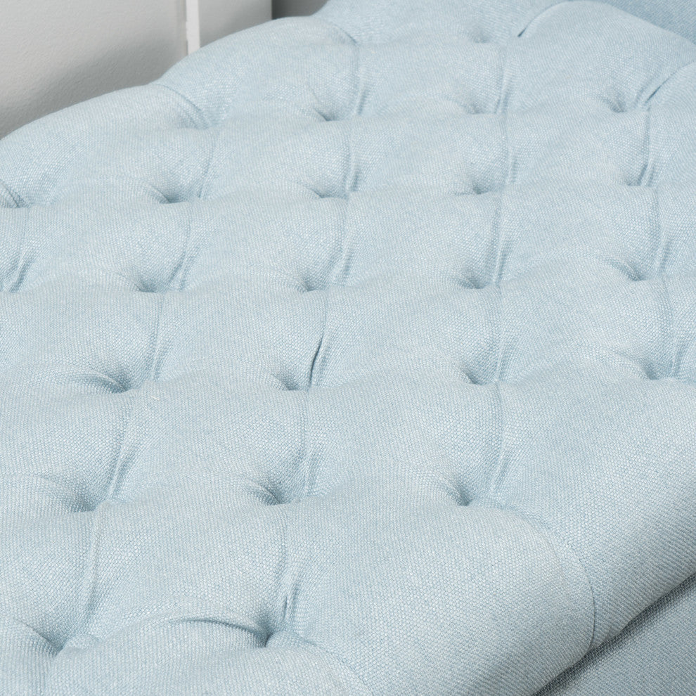 GDF Studio Keiko Contemporary Rolled Arm Fabric Storage Ottoman Bench