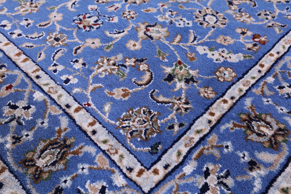 Persian Nain Wool and Silk Handmade Runner Rug 2' 8" X 18' 0" Q11660