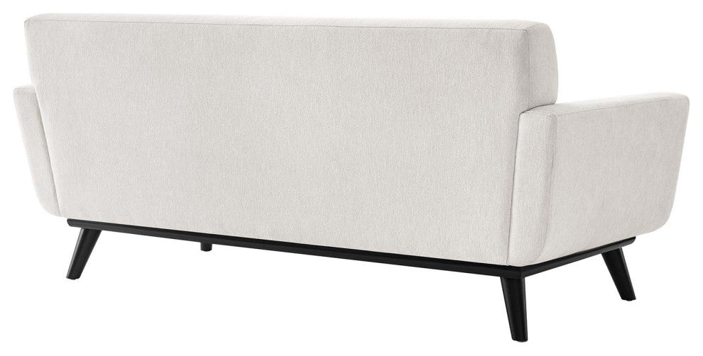 Engage Herringbone Fabric Loveseat, Ivory