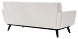 Engage Herringbone Fabric Loveseat, Ivory