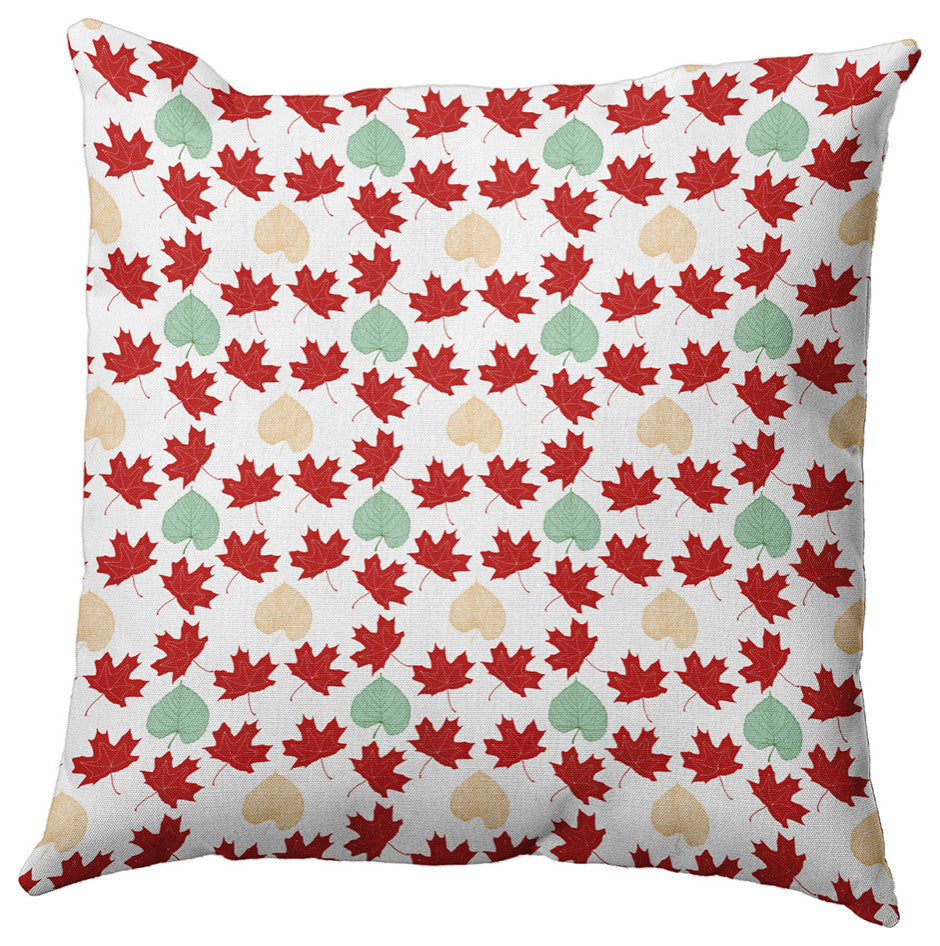 Lots of Leaves Accent Pillow, Dark Red, 26"x26"