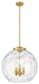 Athens Water Glass Pendant, Satin Gold, Clear Water Glass, Clear Water Glass