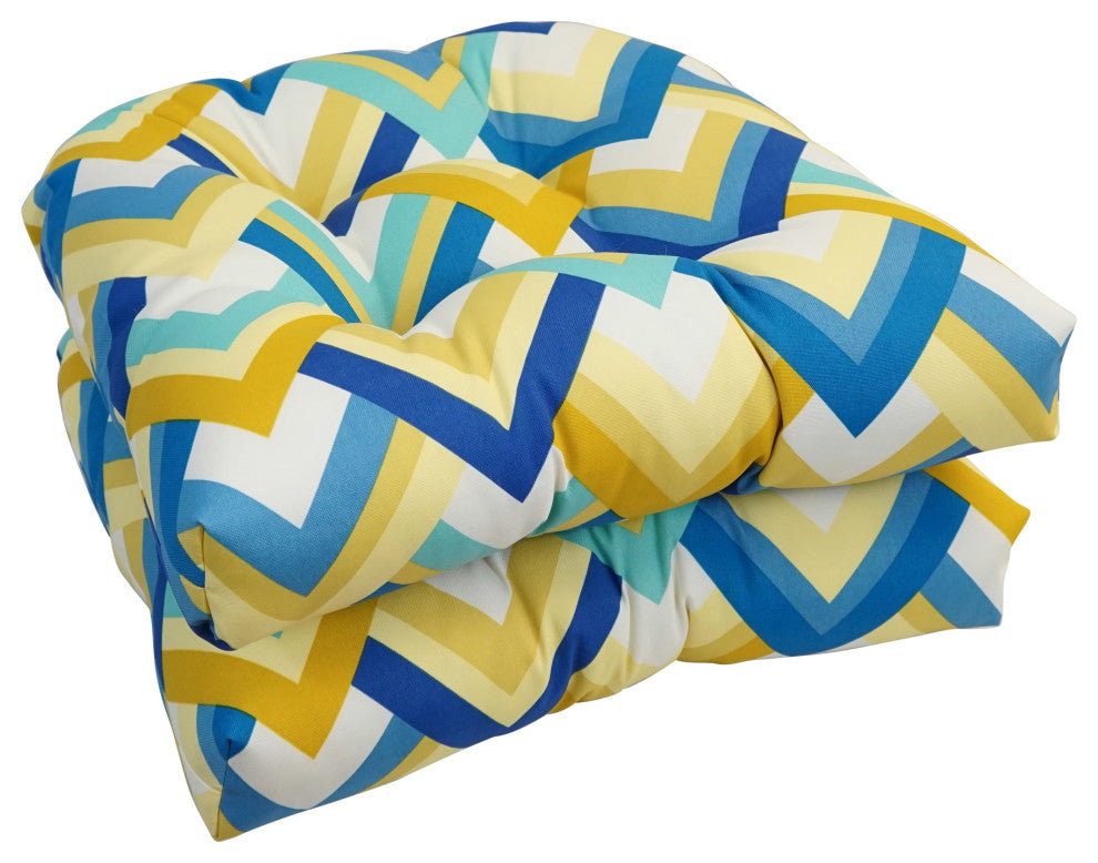 19" U-Shaped Dining Chair Cushions, Set of 2, Resort Cornsilk