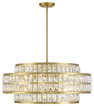 Renzo 6-Light Pendant, Matte Black, Warm Brass