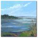 Coral and Blues' Ready2HangArt Canvas by Leslie Owens, 16"x16"
