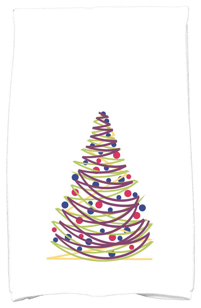 Oh Christmas Tree Decorative Holiday Geometric Print Hand Towel, Purple