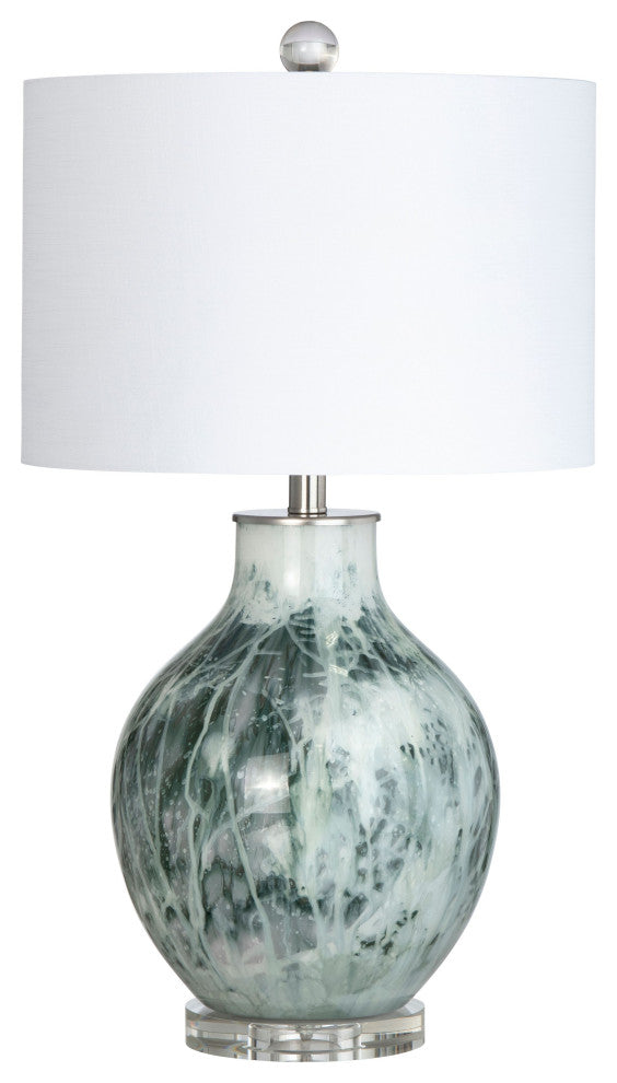 Gwin 27" Glass Table Lamp With Linen Shade