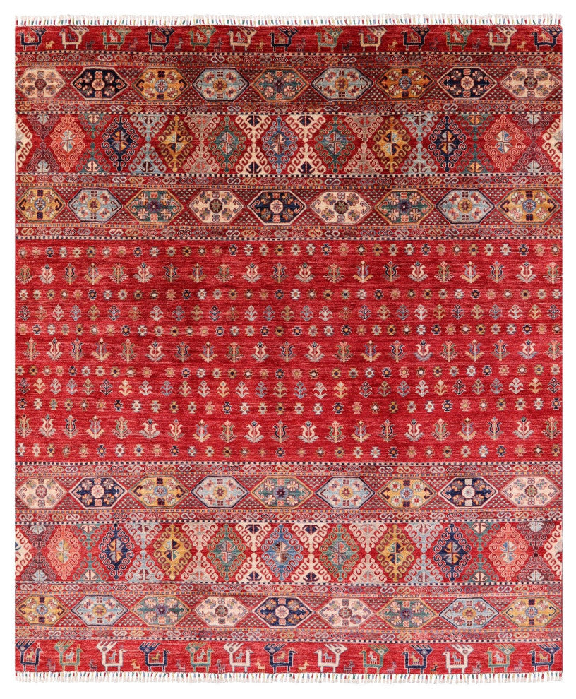 8' 3" X 9' 8" Tribal Gabbeh Wool Rug Q4880