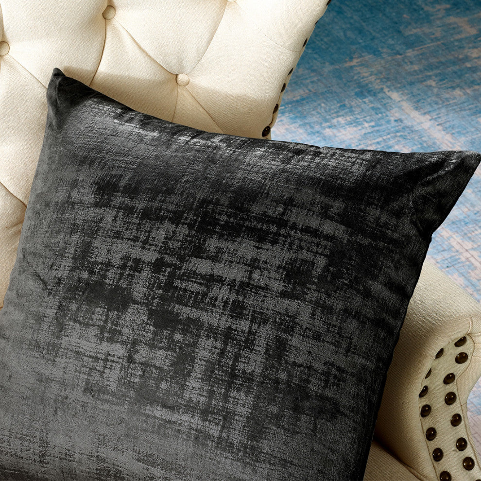 Velvet 2 Piece Euro Pillow Cover Set, Peat, 2 Piece, 26"x26"