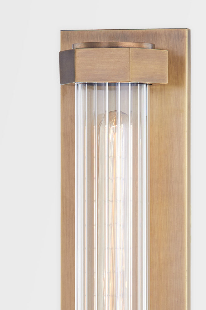 Godfrey 1 Light Wall Scone, Patina Brass