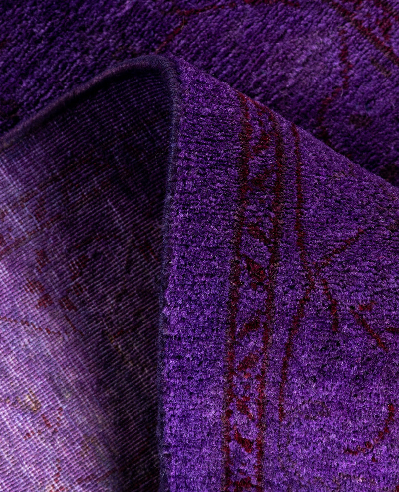 Overdyed One-of-a-Kind Hand-Knotted Area Rug Purple, 2' 8" x 4' 4"