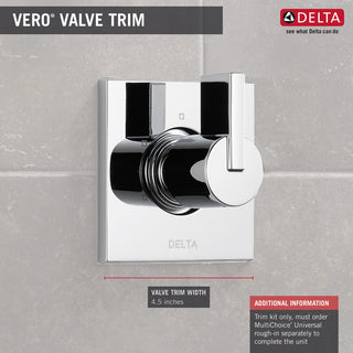 Delta Vero 3-Setting 2-Port Diverter Trim, Chrome, T11853