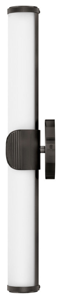 Hinkley Femi 22.5" Large LED Bath Vanity Light, Black Oxide + Etched Opal Glass