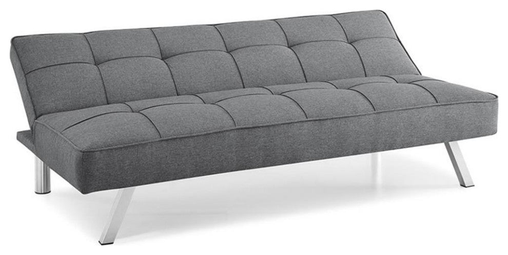 Serta Carson Tufted Sleeper Sofa in Charcoal Gray Fabric Upholstery