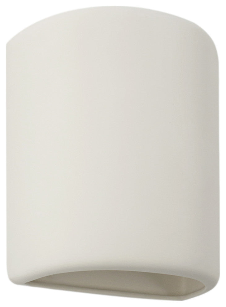 Eliot Half Cylinder Outdoor Wall Light, Bisque Dark Gray, Closed Top