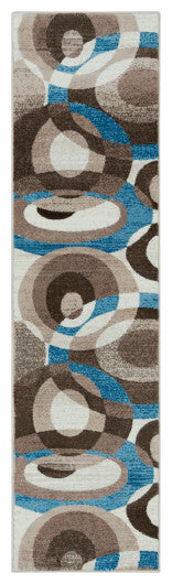 Surya Riley RLY-5104 5'3"x7'7" Rug, Sky Blue/Dark Blue/Taupe/Ivory/Brown/White
