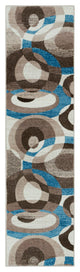 Surya Riley RLY-5104 5'3"x7'7" Rug, Sky Blue/Dark Blue/Taupe/Ivory/Brown/White