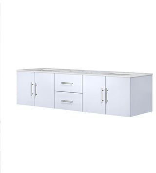 Geneva Transitional Glossy White 72" Double Vanity