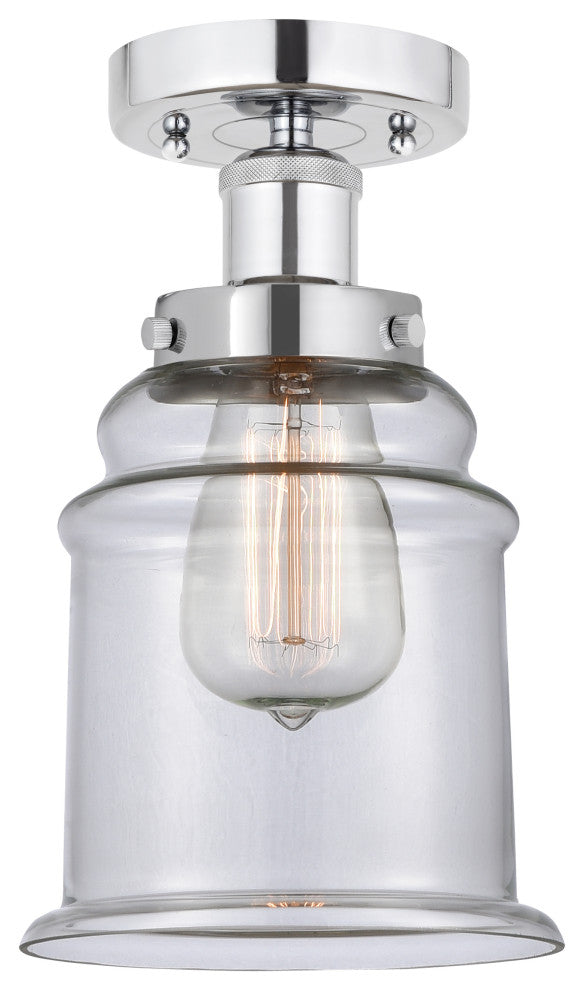 Innovations 616-1F-PC-G182 Canton 1 Light Semi-Flush Mount, Polished Chrome