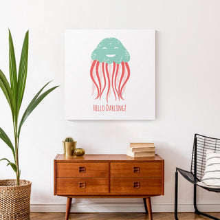 Hello Darling Jellyfish 24x24 Canvas Wall Art