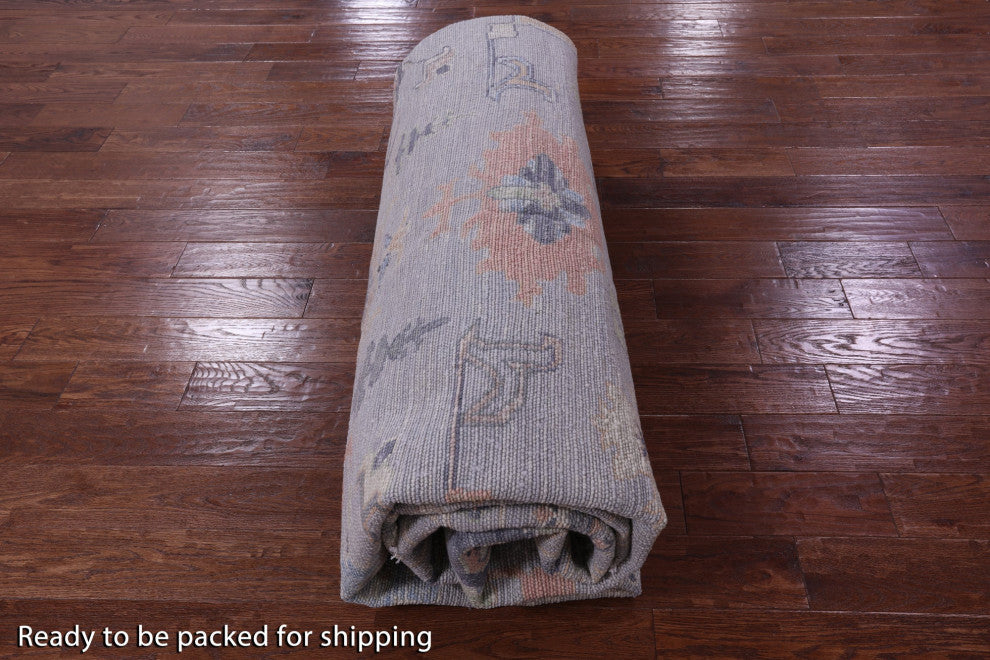 12' Square Turkish Oushak Handmade Wool Rug - Q13344