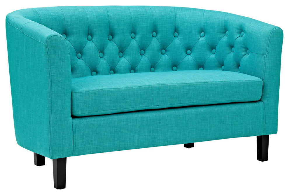 Prospect 2 Piece Upholstered Fabric Loveseat and Armchair Set, Pure Water