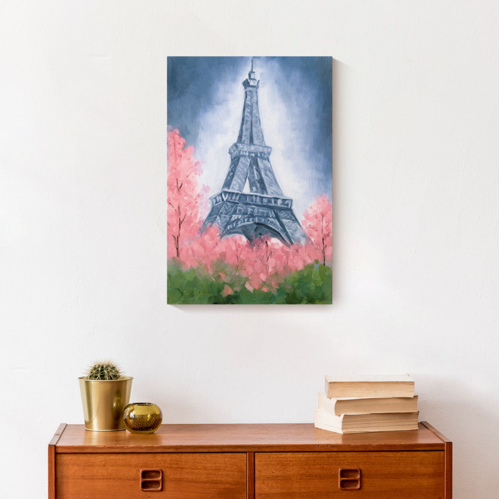 Painted Eiffel Tower 12x18 Canvas Wall Art