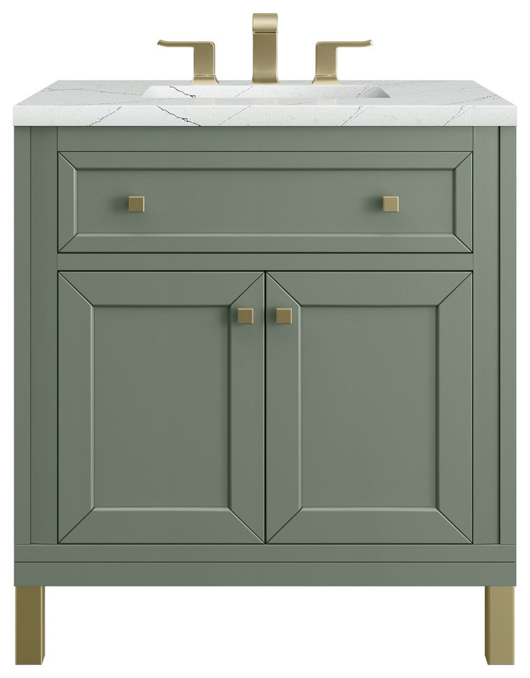 Chicago 30" Single Vanity, Smokey Celadon,  Ethereal Noctis Top