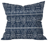 Little Arrow Design Co vintage moroccan on blue Throw Pillow