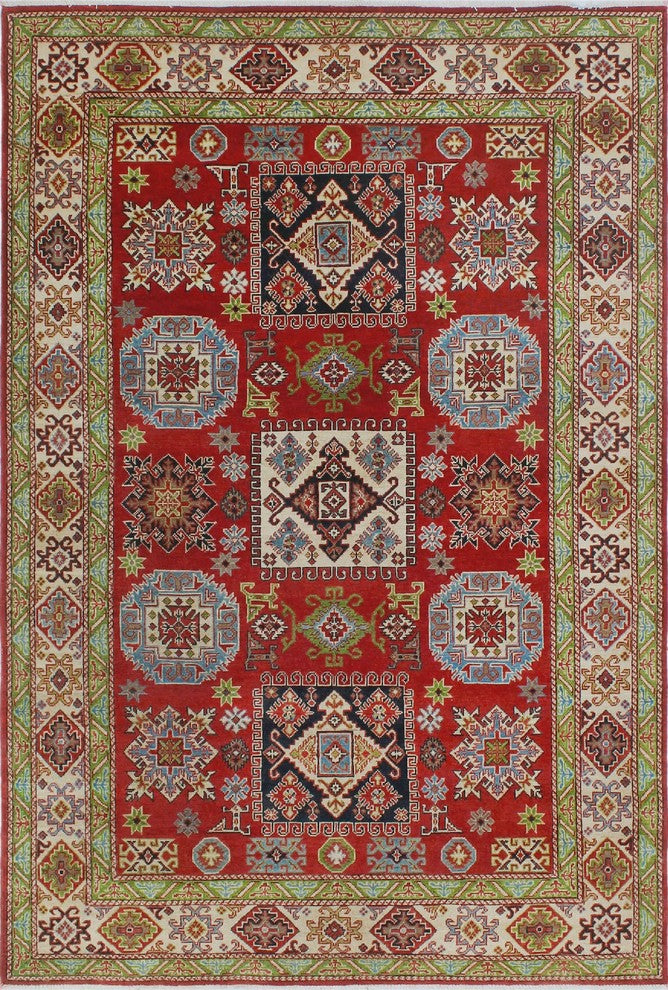 Kazak Ghoncheh Red Rug
