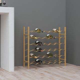 vidaXL Wine Rack for 36 Bottles Storage Wine Bottle Holder Stand Gold Metal