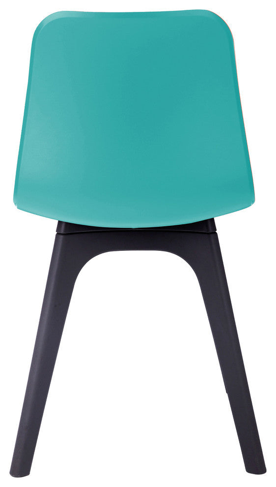 Hebe Series Shell Side Chairs Molded Seat With Leg, Set of 2, Turquoise