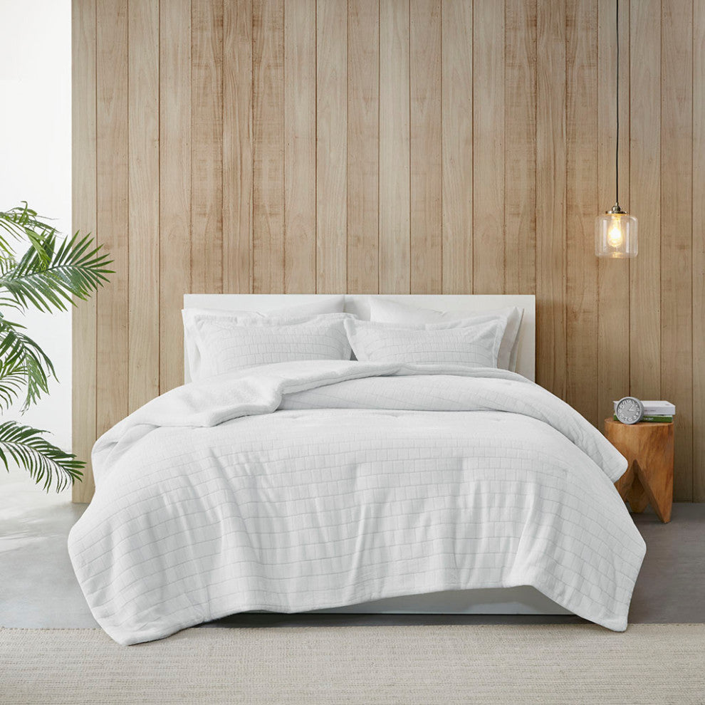 True North by Sleep Philosophy Laurie Tegula Plush Sherpa Comforter Set, Grey, W