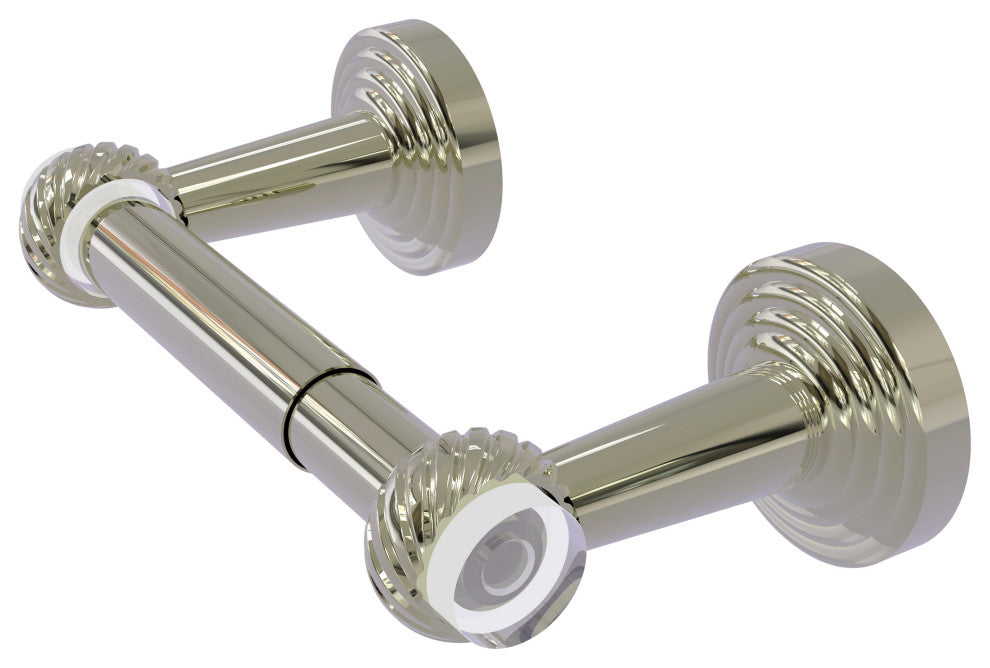 Pacific Beach 2-Post Toilet Tissue Holder with Twist Accents, Polished Nickel