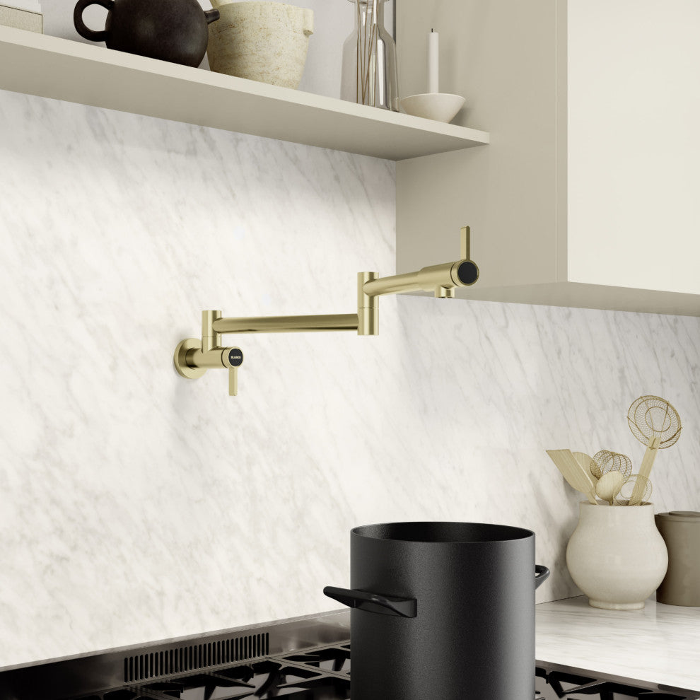 Blanco 527485 Culina II 1.5 GPM Wall Mounted 1 Hole Pot Filler - Satin Gold