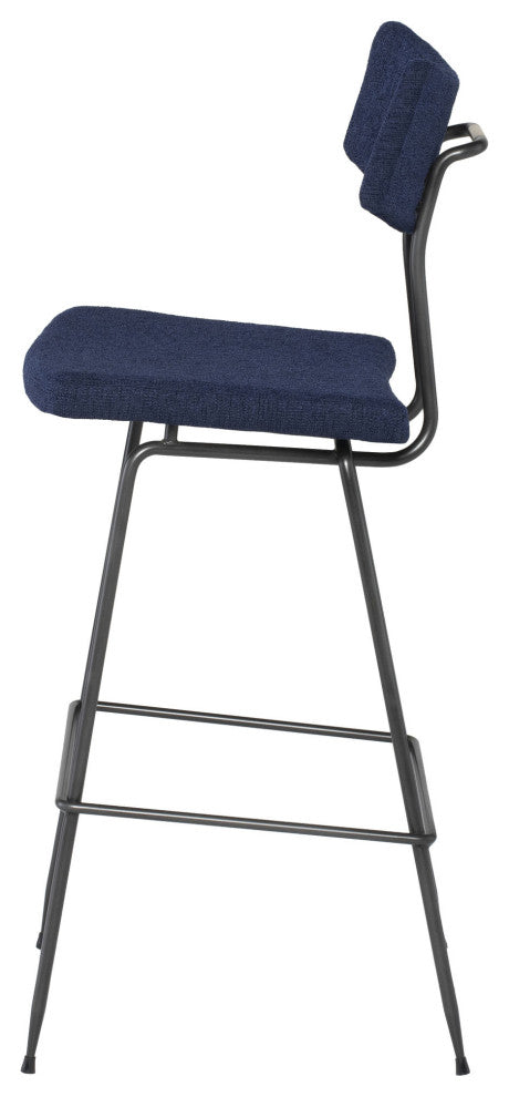 Soli True Blue Fabric Bar Stool