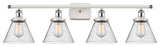 Innovations 916-4W-WPC-G44 4-Light Bath Vanity Light, White, Polished Chrome