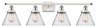 Innovations 916-4W-WPC-G44 4-Light Bath Vanity Light, White, Polished Chrome