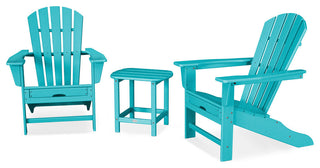 Polywood Palm Coast Ultimate Adirondack 3-Piece Set, Aruba