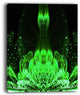 "Glossy Bright Green Fractal Flower" Floral Wall Art Canvas, 12"x20"