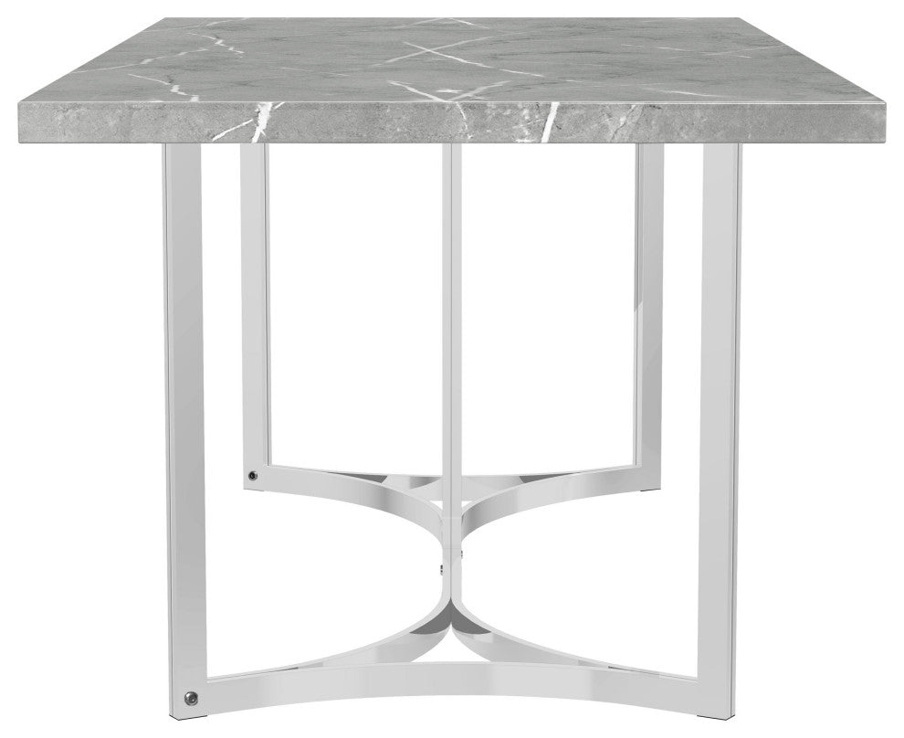 Sterling 72" Rectangular Dining Table Grey Faux Marble