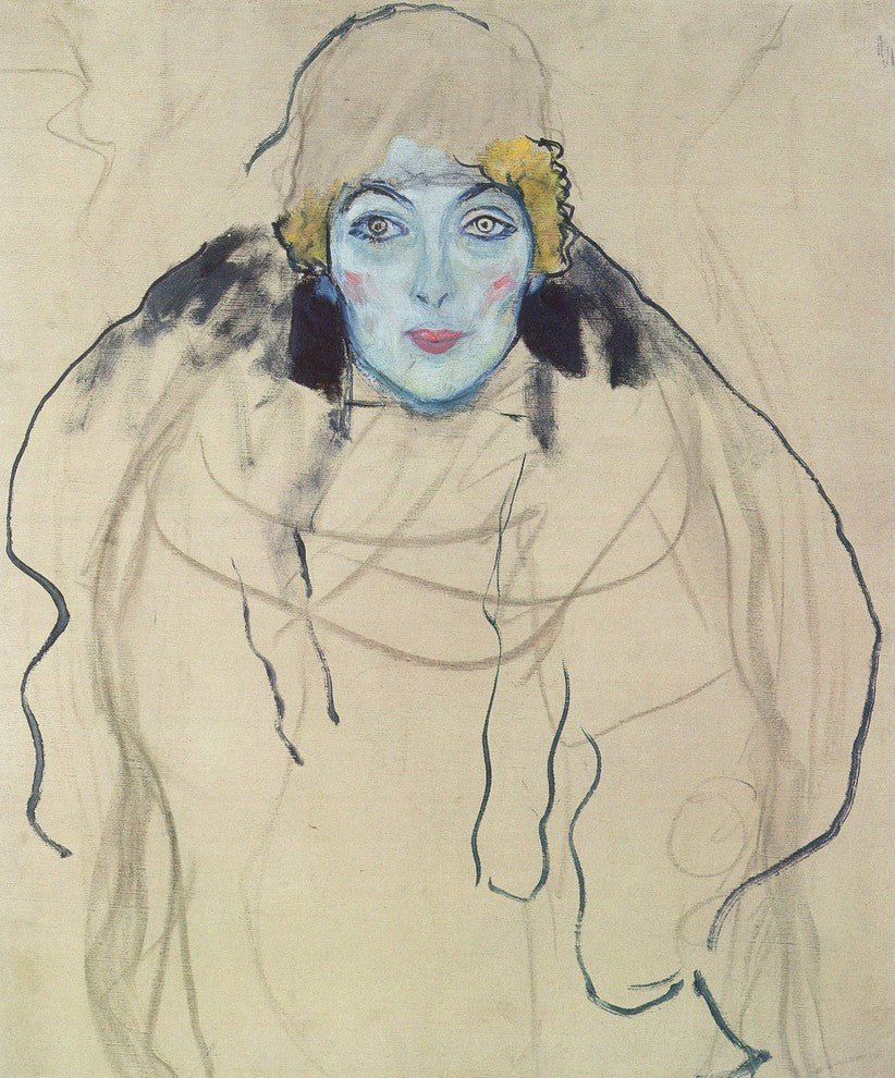 Gustav Klimt Portrait of a Lady, unfinished, Gallery Wrapped Canvas, 20"x25"