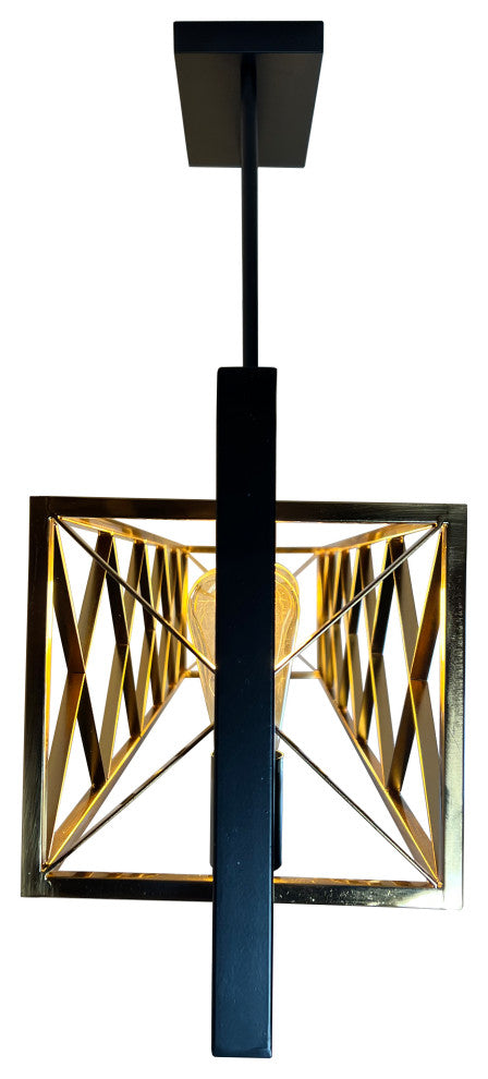 Akbal 5-Light Black and Gold Island Pendant